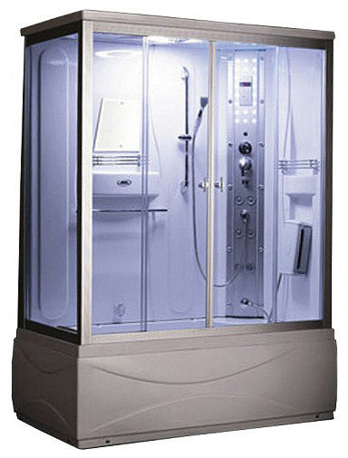 Rectangular Steam Shower With Jetted Tub