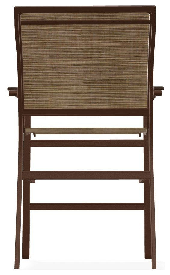 Bazza Sling Balcony Height Stackable Outdoor Stool, Bark/Kona