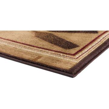 Trout Fishing Novelty Lodge Pattern Ivory Scatter Mat Rug, 2''x3''