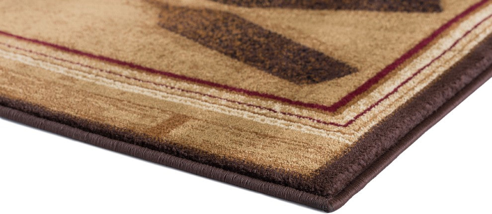 Trout Fishing Novelty Lodge Pattern Ivory Scatter Mat Rug, 2''x3''