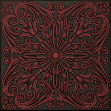 20"x20" R39 Styrofoam Ceiling Tile, Black Crimson