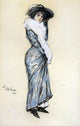 Frederick Childe Hassam Portrait of a Lady in Blue Dress Wall Decal