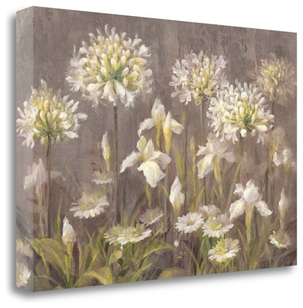"Spring Blossoms Neutral" By Danhui Nai, Giclee Print on Gallery Wrap Canvas
