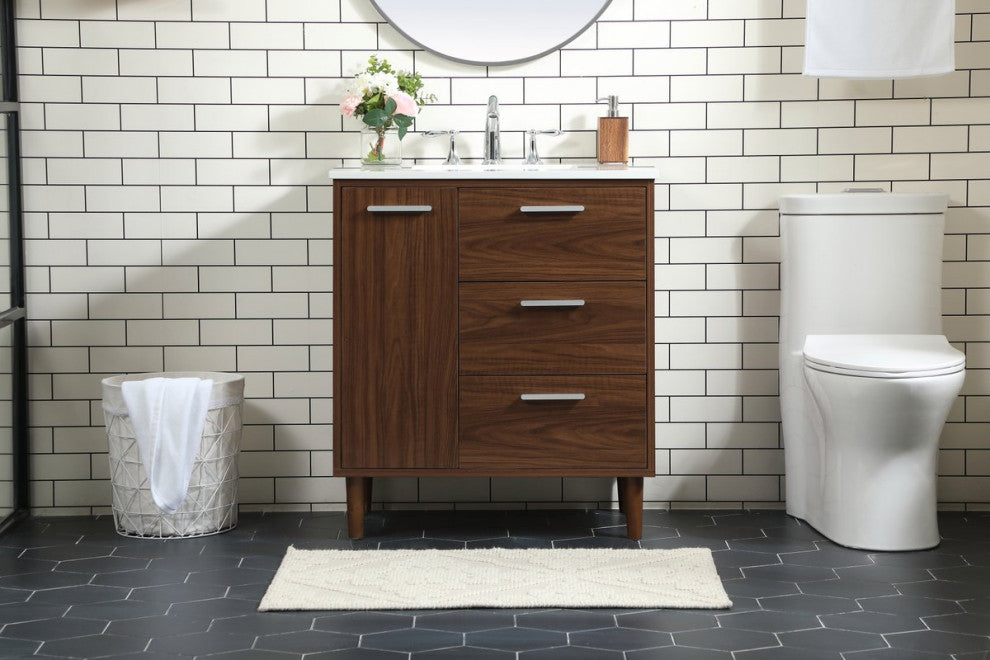 Bailey 30" Bathroom Vanity, Walnut