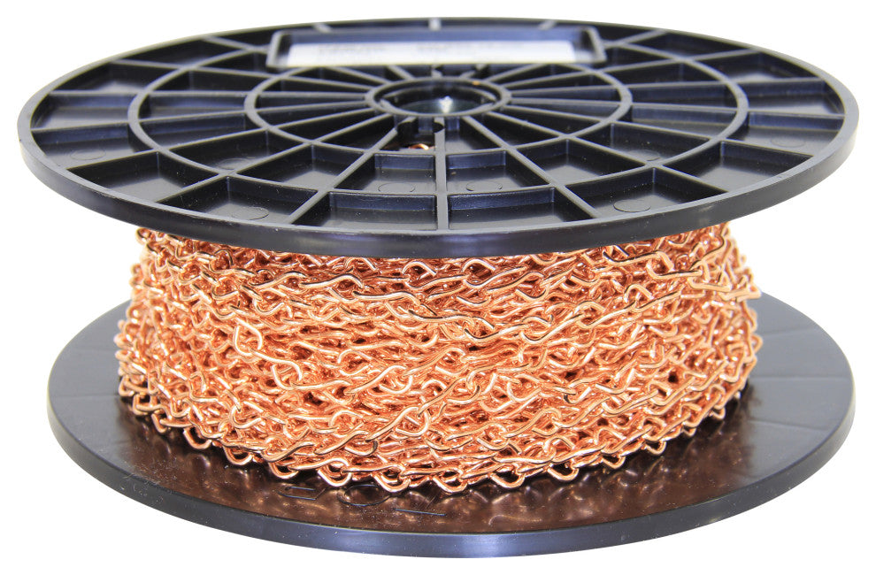 Steel Single Jack Basket Chain, 65 Reel, Copper, U15