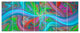 Blue Green Fractal Curves, Abstract Canvas Art Print, 83"x32", 7 Panels