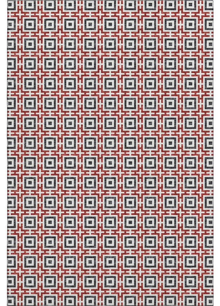 Addison Premium Washable Mayfield AMF139 Red 3' x 5' Rug