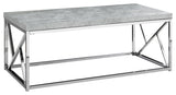 Industrial Chic Gray Faux Cement And Chrome Coffee Table