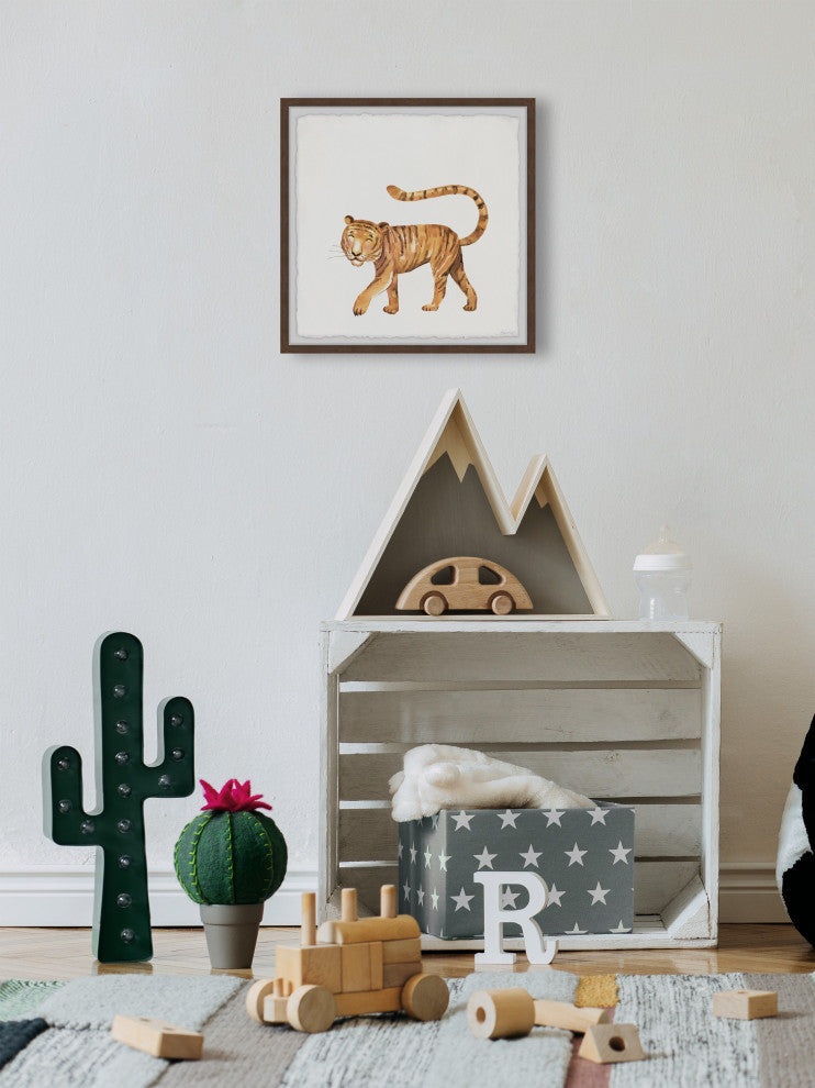 "Tiger Wink" Framed Painting Print, 12x12