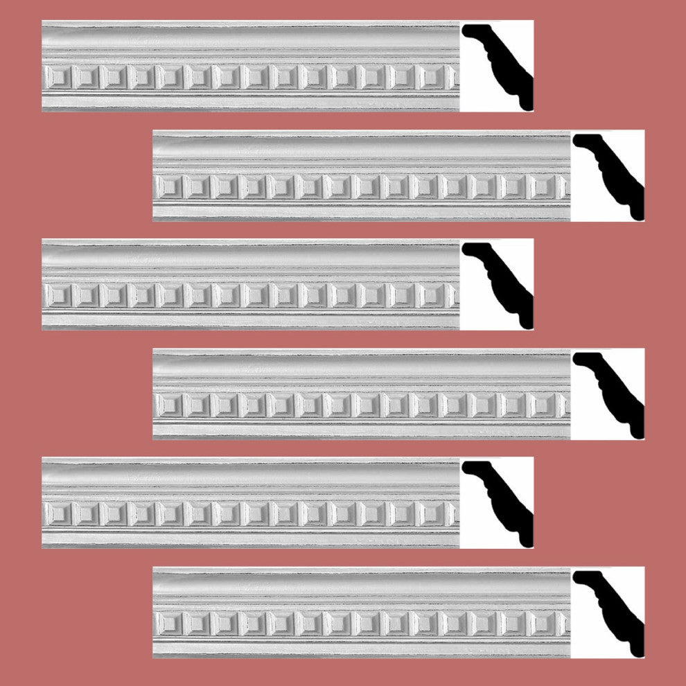 Ornate Cornice White Urethane Amelia Ornate  6 Pieces Totaling 568.5" Length