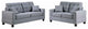 Benzara BM168788 Gracious 2 Pieces Sofa Set With Pillows, Gray