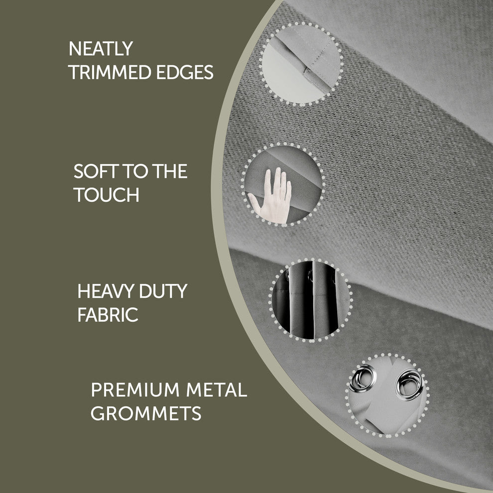 Heavy Duty Drapery Single Panel, Light Gray, 96"x108"
