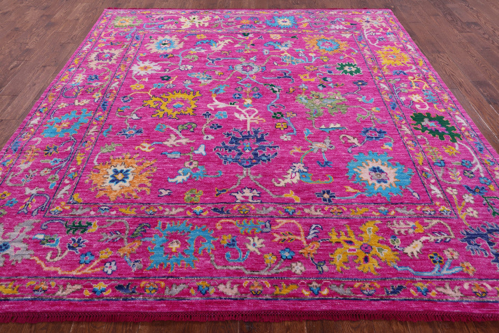 9' Square Turkish Oushak Handmade Wool Rug - Q15684
