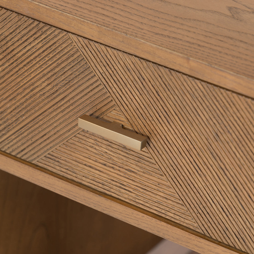 Caspian Nightstand-Natural Ash Veneer