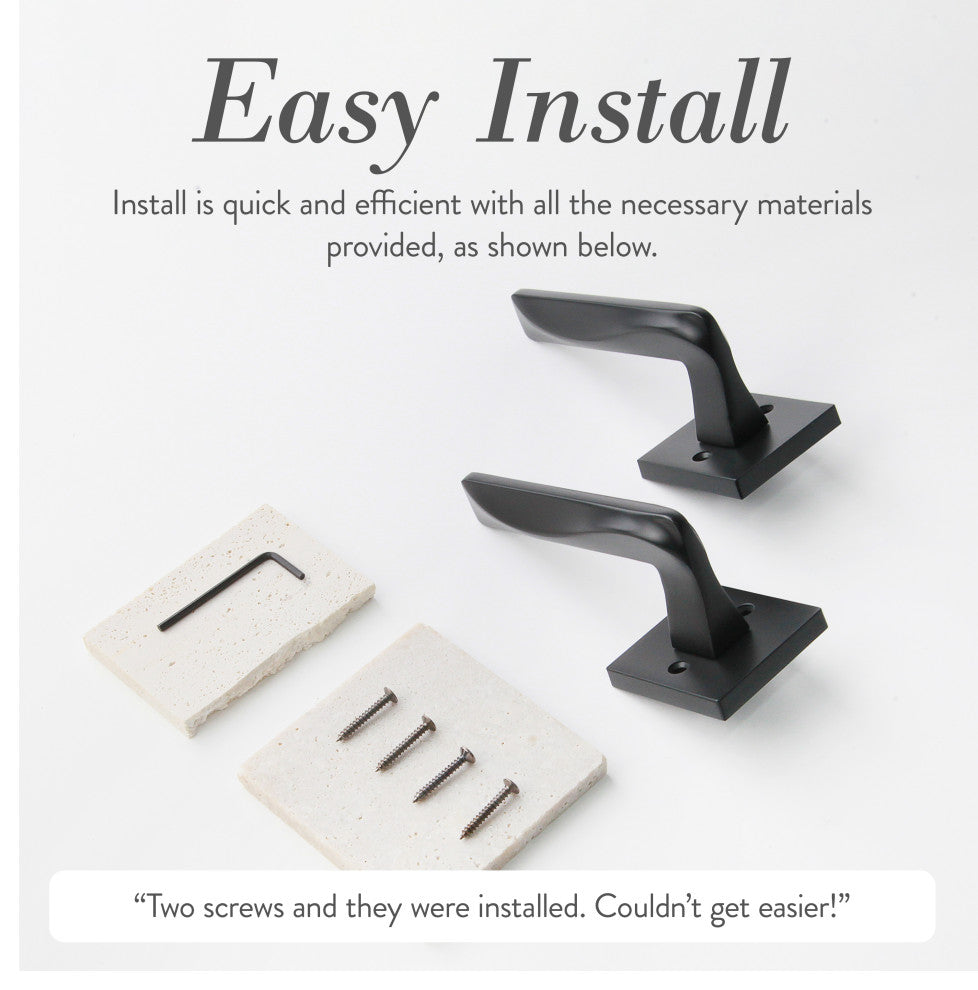 Modern Heavy Duty Designer Interior Door Lever - Canal Collection, Matte Black, Double Dummy