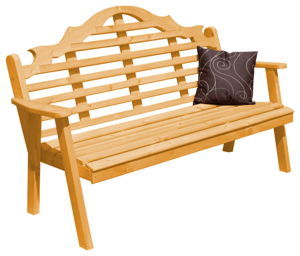 Cedar Marlboro Bench, Natural Stain, 6 Foot