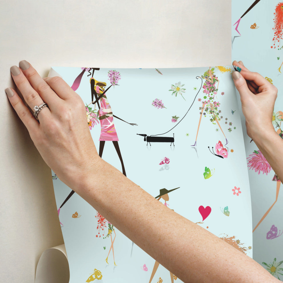 Fun Chic Peel and Stick Wallpaper, Blue