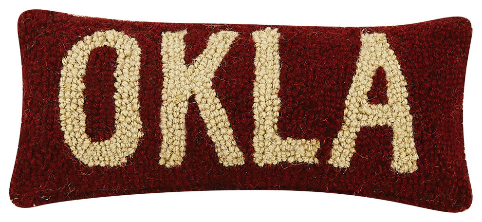 Okla Red/White Hook Pillow