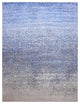 Denim Blue, Pure Silk and Wool, Modern Hand Knotted Oversized Rug, 12'0"x15'0"