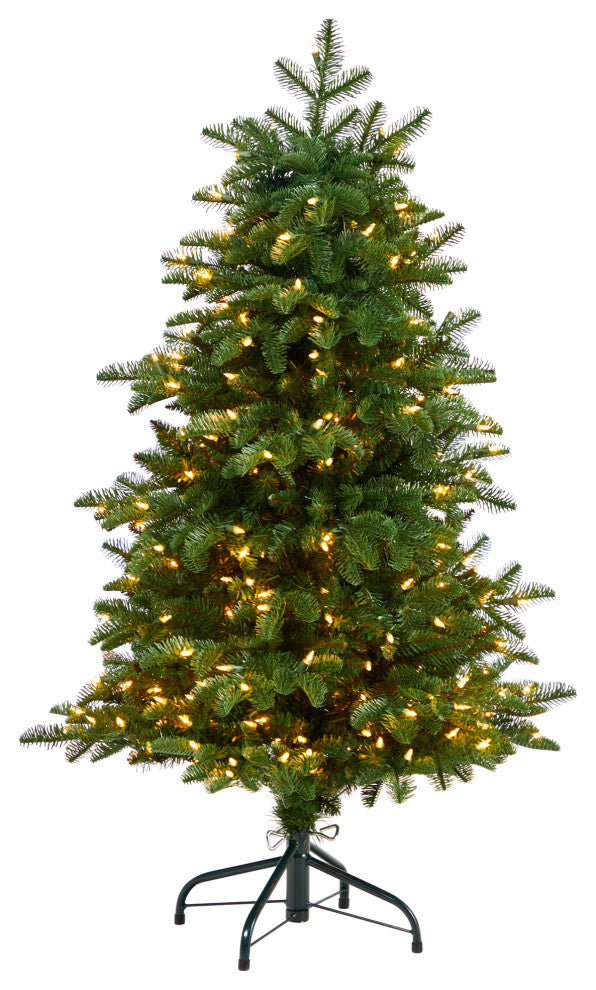 4' South Carolina Fir Faux Xmas Tree W/ 250 Clear Lights & 752 Bendable Branches