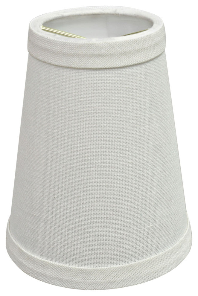 32652-6 Small Hardback Empire Chandelier Clip On Lamp Shade White 2 1/2"x4"x5"