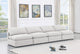 Indulge Upholstered Modular Sofa, White, 4-Piece: 4 Armless Chair, Down Stuffed Linen Textured Fabric