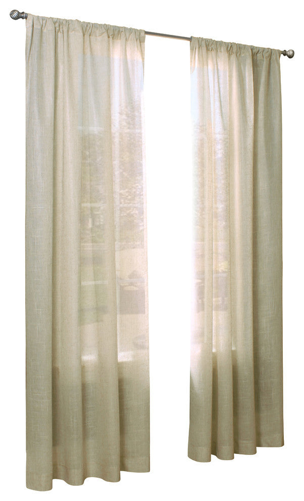 Weathervane Pocket Top Curtain Panel 50 x 84 in Linen