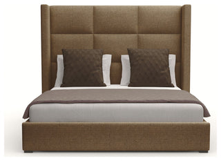 Nativa Interiors Aylet Square Tufted Bed, Brown, Queen, Medium 67"