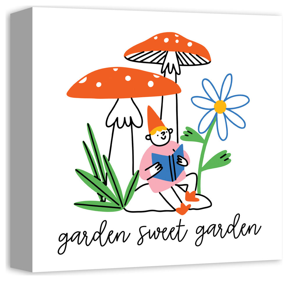 Garden Sweet Garden Gnome 5 12x12 Canvas Wall Art