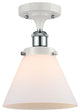 Innovations 916-1C-WPC-G41-LED 1-Light Semi-Flush Mount, White, Polished Chrome
