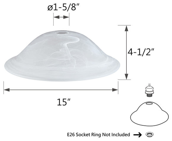 23142-11 Replacement Alabaster Torchiere Lamp Glass(42mm) Shade