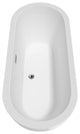 Soho 72" Freestanding White Bathtub, Polished Chrome Drain and Overflow Trim