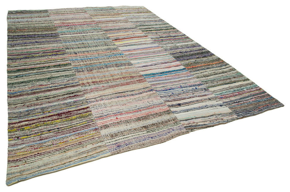 Rug N Carpet - Handmade Turkish 9' 1'' x 12' 8'' Rustic Patchwork Kilim Rug