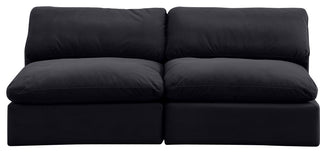Comfy Upholstered Modular Sofa, Black, 2-Piece: 2 Armless Chair, Velvet