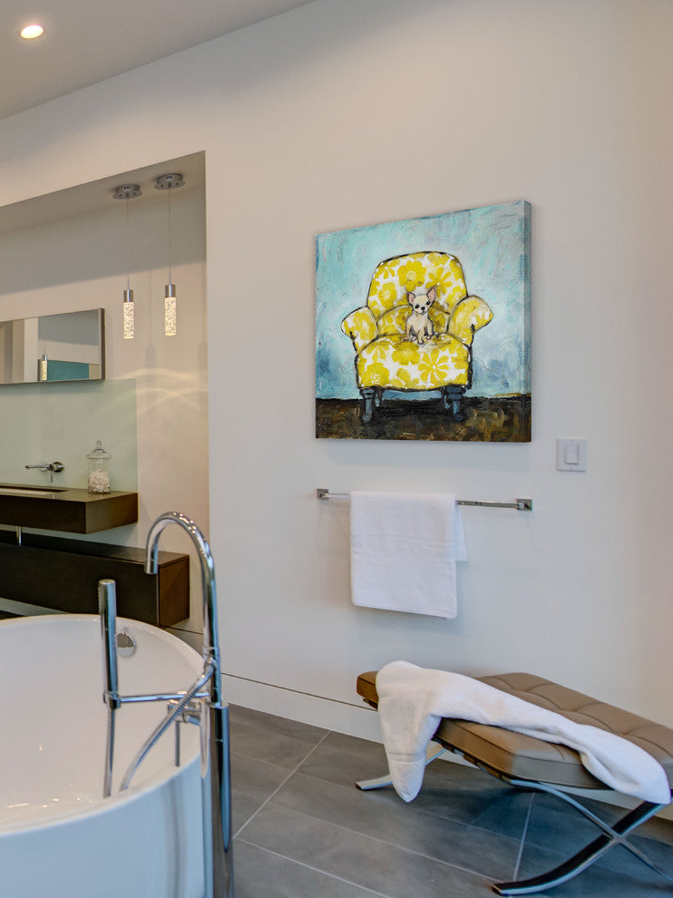 "Dog Allowed In" Painting Print on Canvas by Tori Campisi