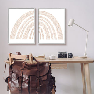 Abstract Brown Earth Tone Rainbow Stripe Pattern Arches,24 x 30