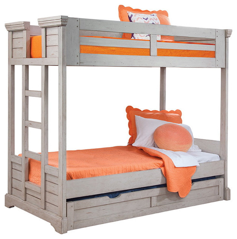 Emma Mason Signature Fountain Twin Bunk Bed in Antique Gray