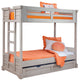 Emma Mason Signature Fountain Twin Bunk Bed in Antique Gray