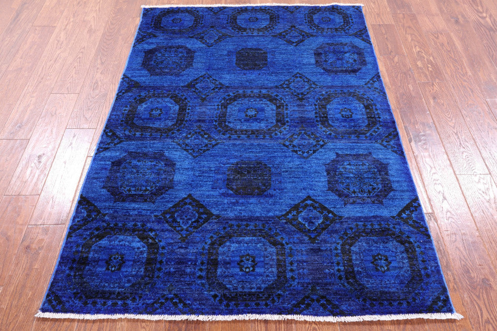 3' 11" X 5' 9" Handmade Mamluk Overdyed Full Pile Wool Rug - Q12731