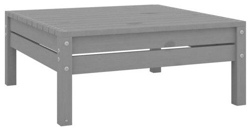 vidaXL Patio Furniture Outdoor Wooden Footstool Patio Seat Gray Solid Wood Pine