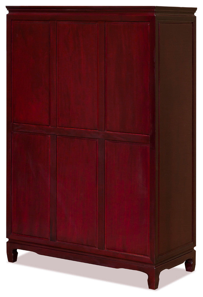 Dark Cherry Rosewood Dragon High Chinese Chest of Drawers