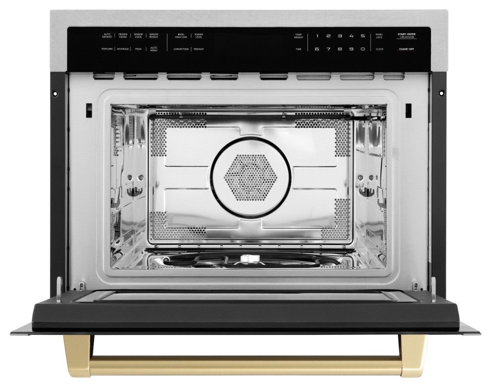 ZLINE 24" Microwave Oven, DuraSnow With Champagne Bronze MWOZ-24-SS-CB