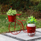 21.5"L Metal Bicycle Plant Stand, Red