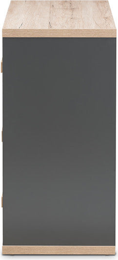 Pandora Modern Dark Gray and Light Brown Two-Tone 6-Drawer Dresser