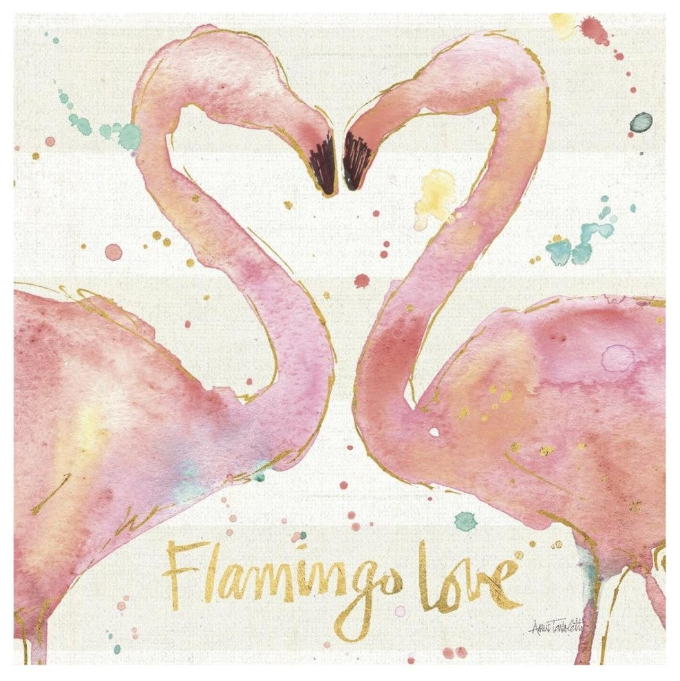 "Flamingo Fever II" Digital Paper Print by Anne Tavoletti, 32"x32"