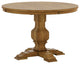 Arbor Hill Two-Tone Round Pedestal Base Dining Table, Oak