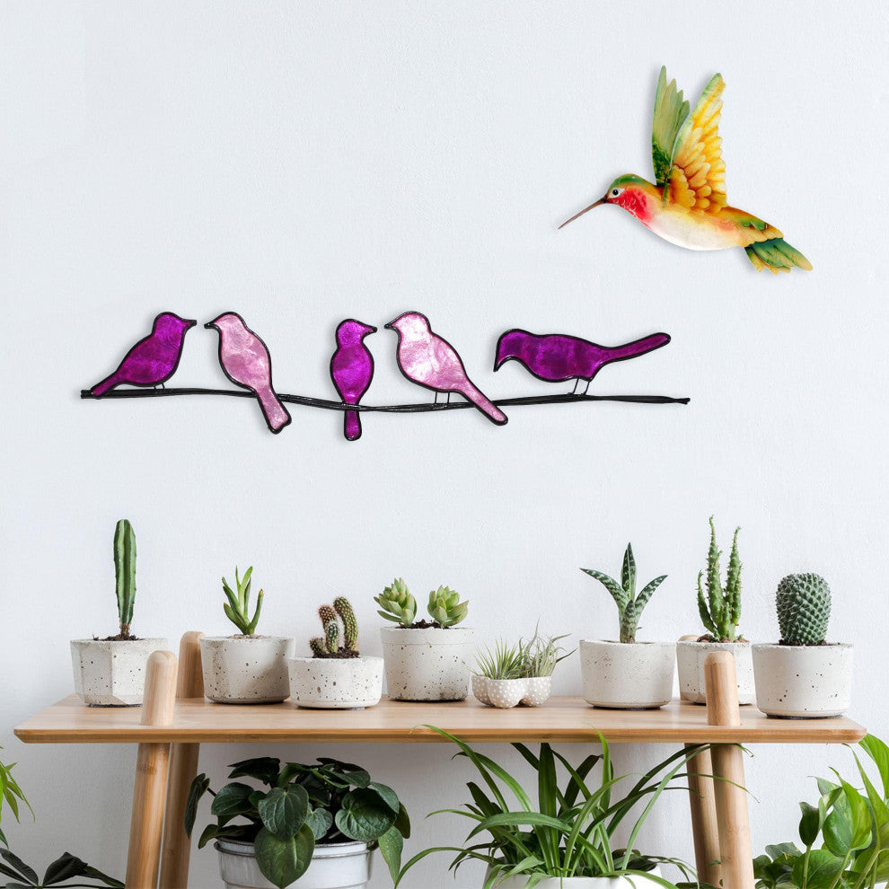 Hummingbird Wall Decor Yellow And Green