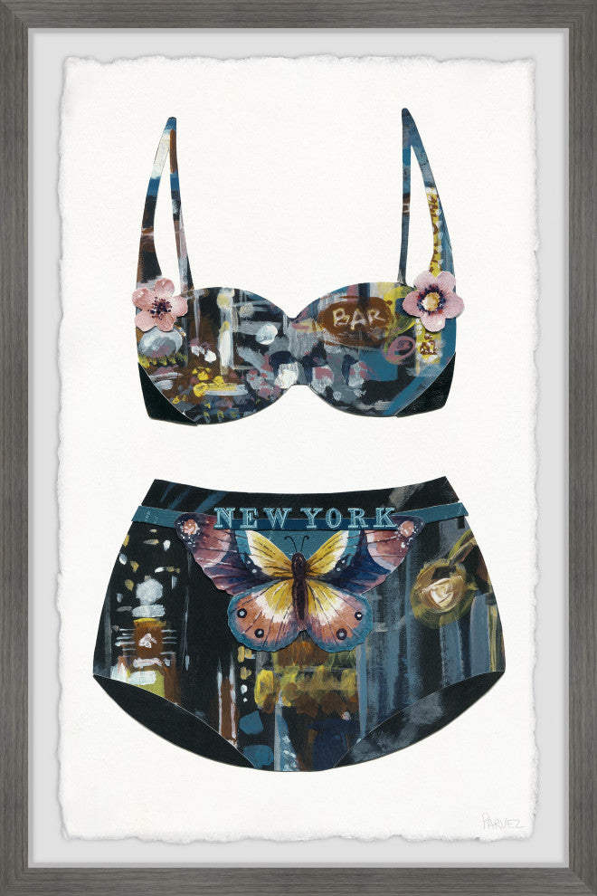 "Butterfly Bikini" Framed Painting Print, 20x30