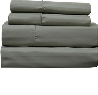 650 TC Stripe Split California King Sheet Set, Gray