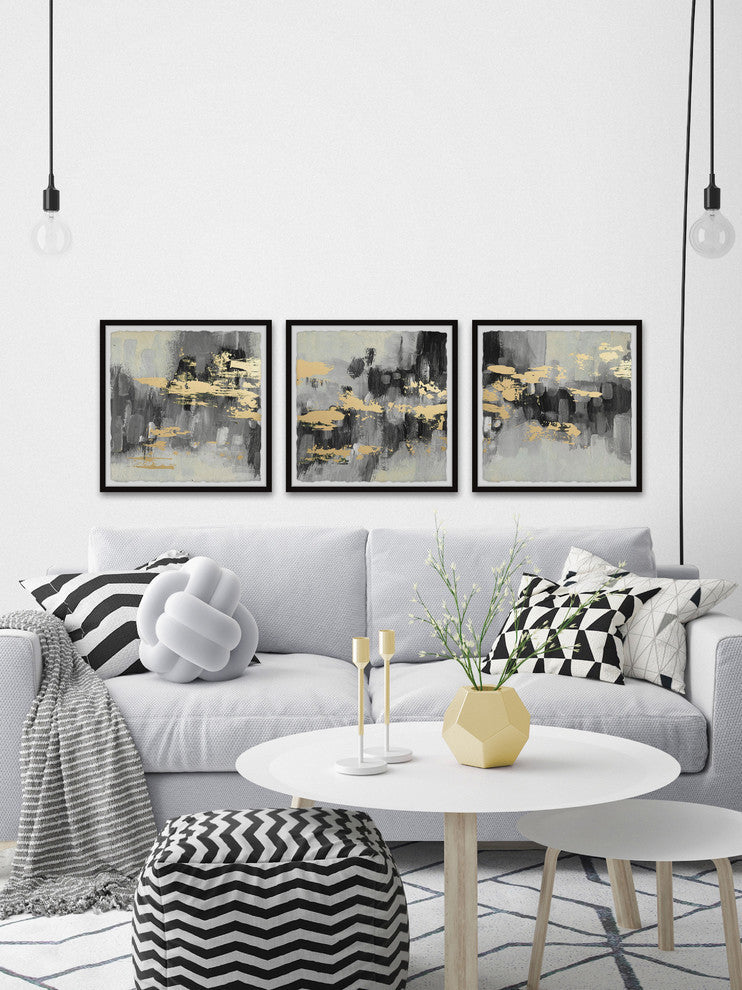 Golden Dusk Triptych, 54"x18"